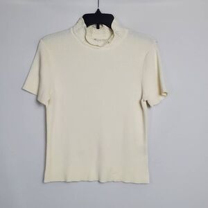 Christopher and Banks XL White Ribbed Light Sweater